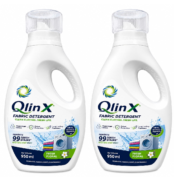 QlinX Liquid Fabric Detergent 1 Litre (Pack of 2)